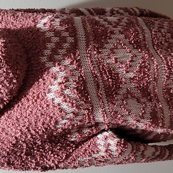 SONOMA XXL Mauve Cowlneck Long Sleeve Fair Isle Sherpa Comfy Cozy Sweater Top - Picture 5 of 13